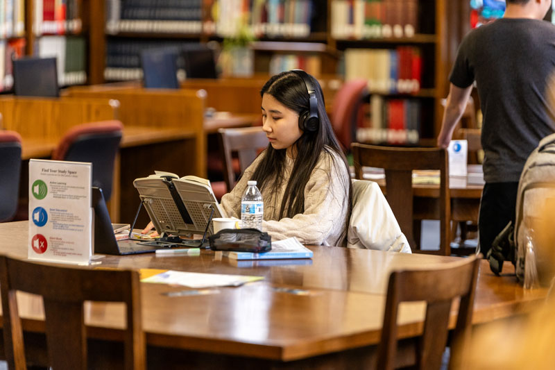 Student sitting in Library